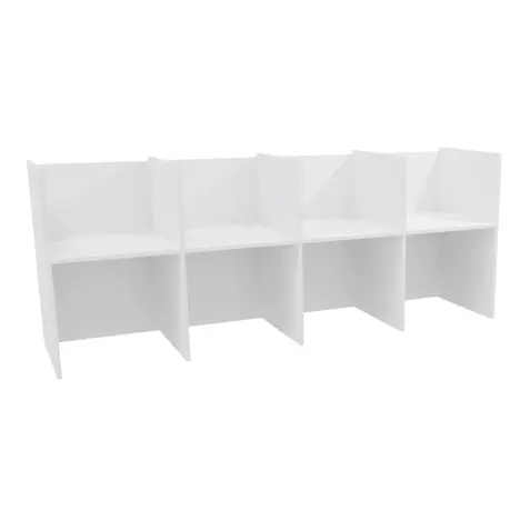 Student Study Booths - H1230 x W3125 x D800mm - Four Person - White